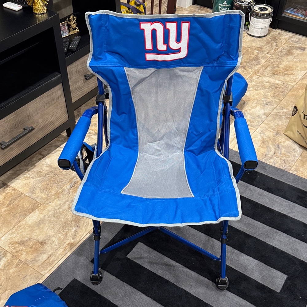 NY Giants Blue and Gray Folding Chair